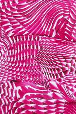Abstract Bandeau Bodycon Midi Dress - Cerise by Goddiva