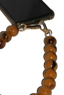 Acrylic Ball Phone Strap - Brown by Goddiva Accessories