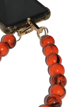 Acrylic Ball Phone Strap - Orange by Goddiva Accessories