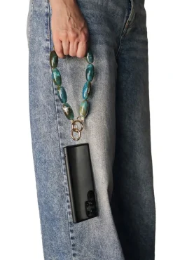 Acrylic Gemstone Phone Strap - Green by Goddiva Accessories
