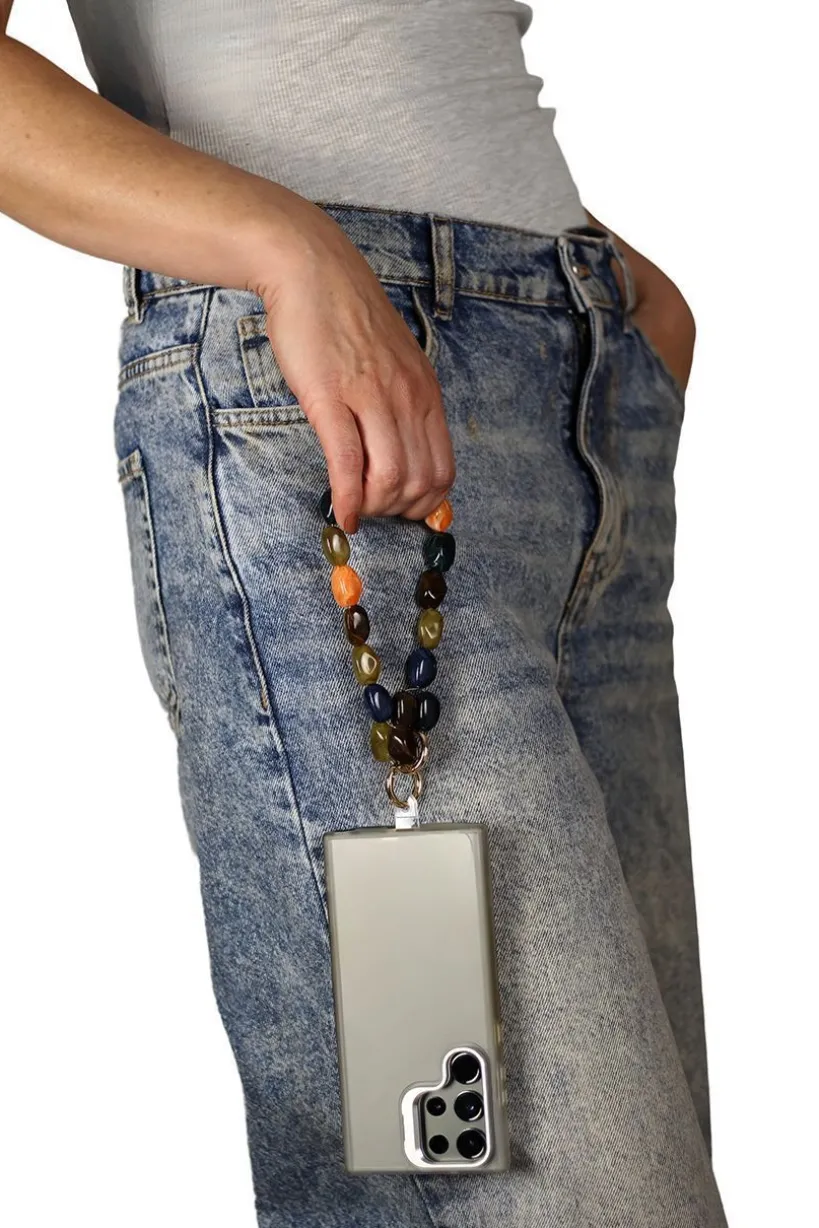 Acrylic Gemstone Phone Strap - Multicolour by Goddiva Accessories