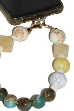 Acrylic Rhombohedral Crystal & Ball Phone Strap - Multicolour by Goddiva Accessories