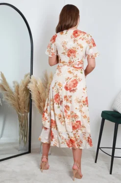 Angel Sleeve Frill Hem True Wrap Dress by Double Second