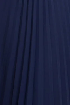 Balloon Sleeve Chiffon Maxi Dress - Navy Blue by Goddiva