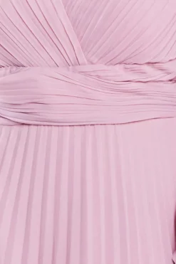 Balloon Sleeve Chiffon Maxi Dress - Pink by Goddiva Plus