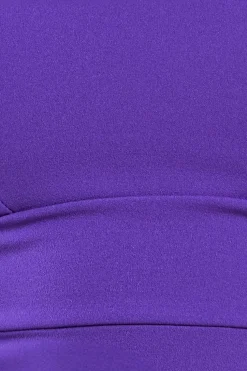 Bandeau Scuba Midi Dress - Purple by Goddiva