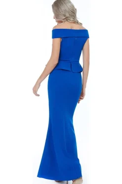 Bardot Crossover Maxi Dress - Vividblue by Goddiva