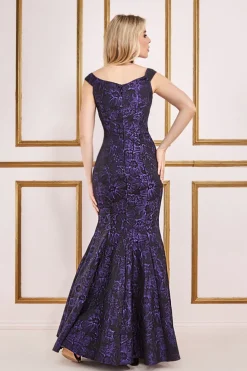Bardot Jacquard Maxi Dress - Purple by Goddiva