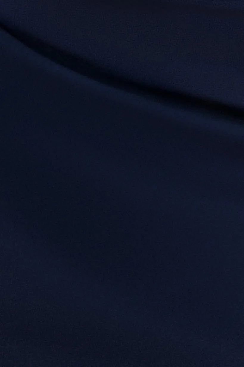 Bardot Pleated Maxi Dress - Navy Blue by Goddiva