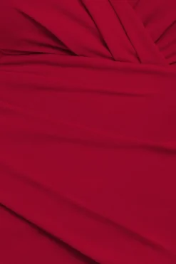 Bardot Pleated Maxi Dress - Wine by Goddiva