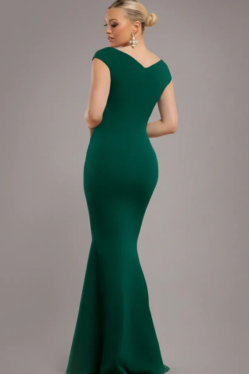 Bardot Pleated Maxi Dress - EmeraldGreen by Goddiva