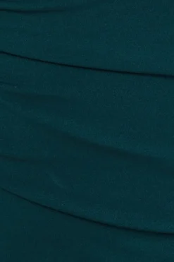 Bardot Pleated Maxi Dress - Emerald by Goddiva Plus