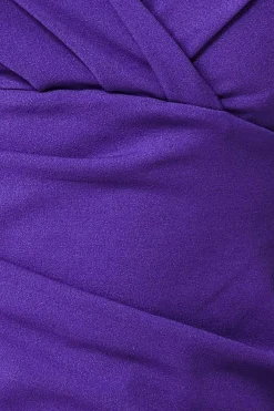 Bardot Scuba Jumpsuit - Purple by Goddiva