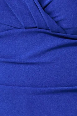 Bardot Scuba Jumpsuit - Royal Blue by Goddiva Plus