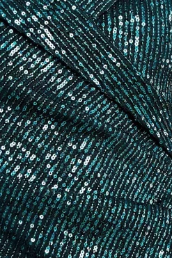 Bardot Sequin Pleated Maxi Dress - Emerald Green by Goddiva