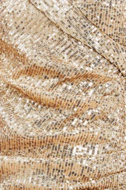 Bardot Sequin Pleated Maxi Dress - Gold by Goddiva