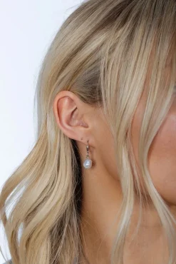 Baroque Pearl Earrings In Silver by SVNX