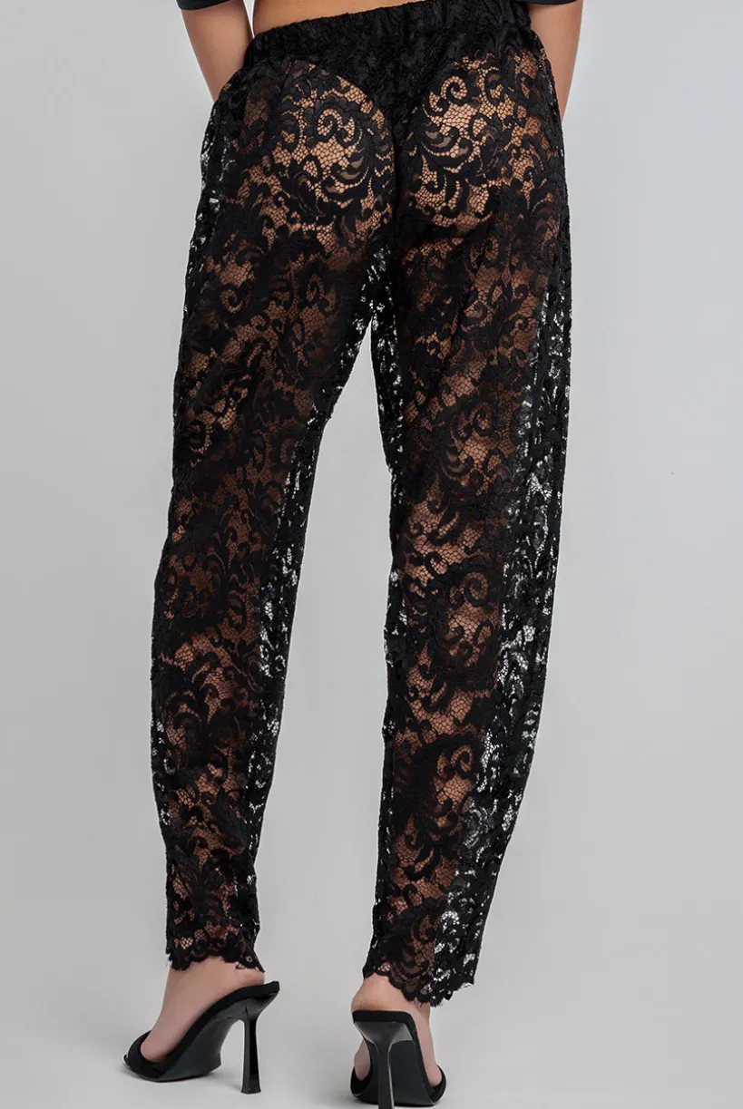 Barrell Leg Scalloped Hem Trouser - Black by Goddiva