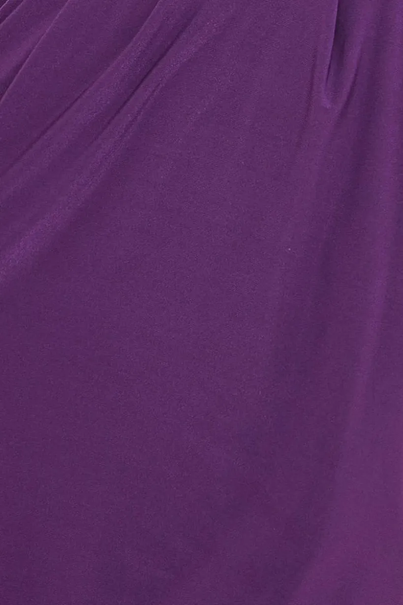 Batwing Sleeve Midi Dress - Purple by Goddiva