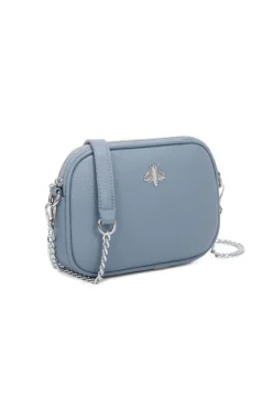 Bee Chain Crossbody Bag In Blue by SVNX