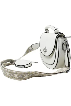 Bee Embellishment Crossbody Bag In White by SVNX