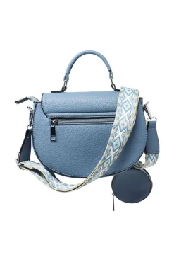 Bee Embellishment Crossbody Bag In Blue by SVNX