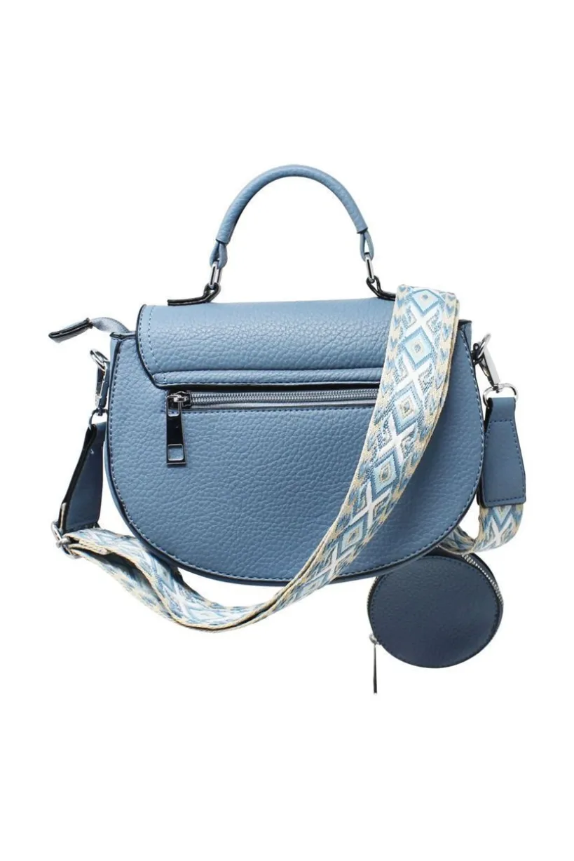 Bee Embellishment Crossbody Bag In Blue by SVNX