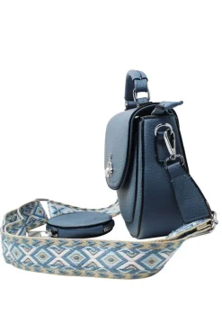 Bee Embellishment Crossbody Bag In Blue by SVNX