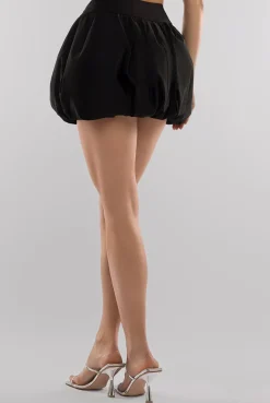 Bengaline Balloon Mini Skirt - Black by Goddiva