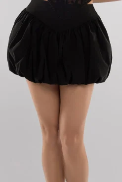 Bengaline Balloon Mini Skirt - Black by Goddiva