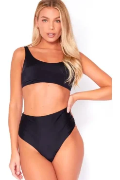 Bikini Crop Top In Black by Maribela