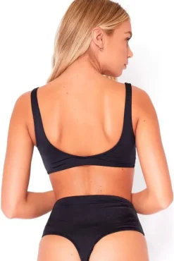 Bikini Crop Top In Black by Maribela