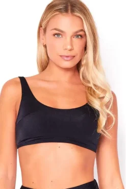 Bikini Crop Top In Black by Maribela