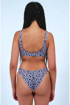 Bikini Low Rise Bottoms In Purple Leopard Print by Maribela