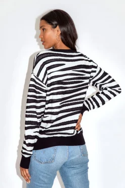 Black & White Zebra Jumper by Liquorish