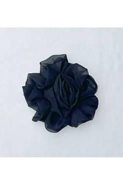 Black Corsage Rose Hair Clip Flower Hair Clip Flower Pin by QueenMee Accessories