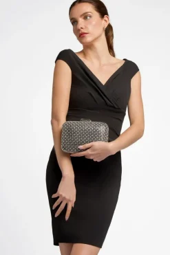Black Diamante Clutch Bag by Aftershock London