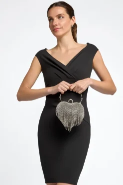 Black Heart Diamante Evening Bag by Aftershock London