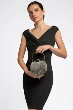 Black Heart Diamante Evening Bag by Aftershock London