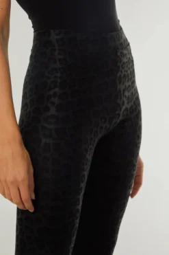Black Leopard Print Leather Look Leggings by Aftershock London