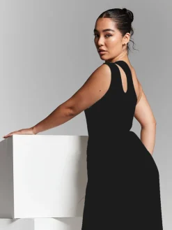 Black One Shoulder Knot Bodysuit by InFlair