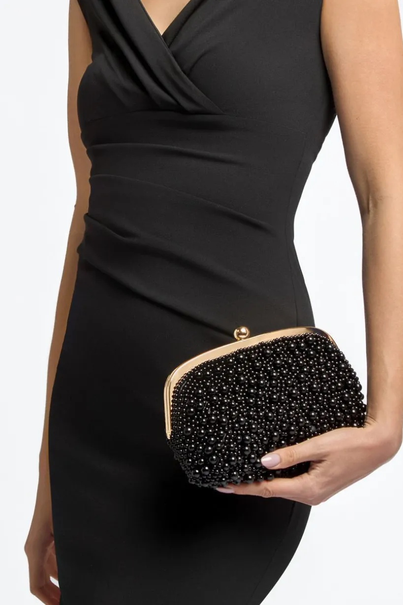 Black Pearl Clutch Bag by Aftershock London