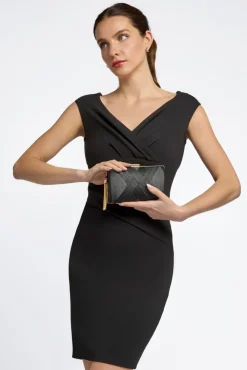 Black Satin Clutch Bag With Tassels by Aftershock London