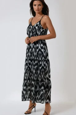 Black Strappy Wrap Maxi Dress by Aftershock London