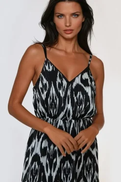 Black Strappy Wrap Maxi Dress by Aftershock London