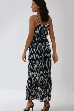 Black Strappy Wrap Maxi Dress by Aftershock London