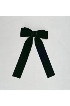 Black Velvet Hair Bow Hair Clip Alligator Clip by QueenMee Accessories