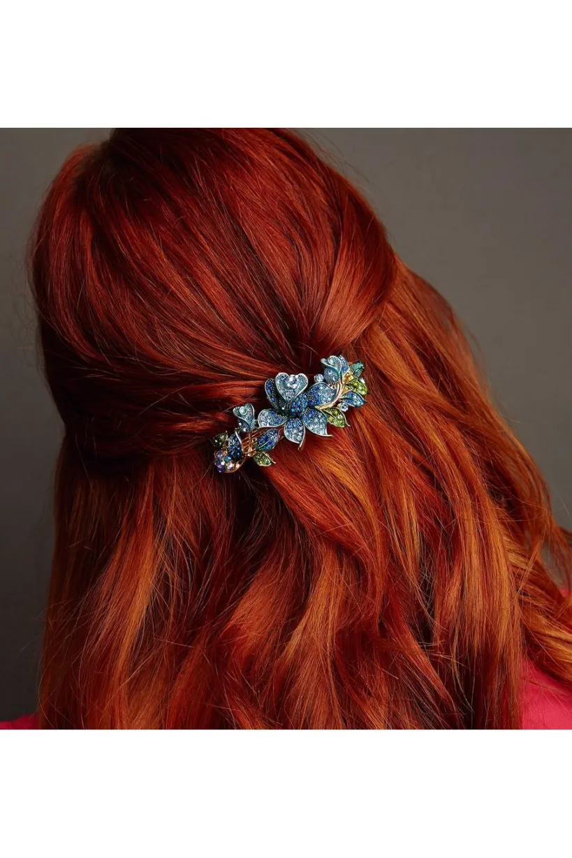 Blue Crystal Hair Clip by QueenMee Accessories