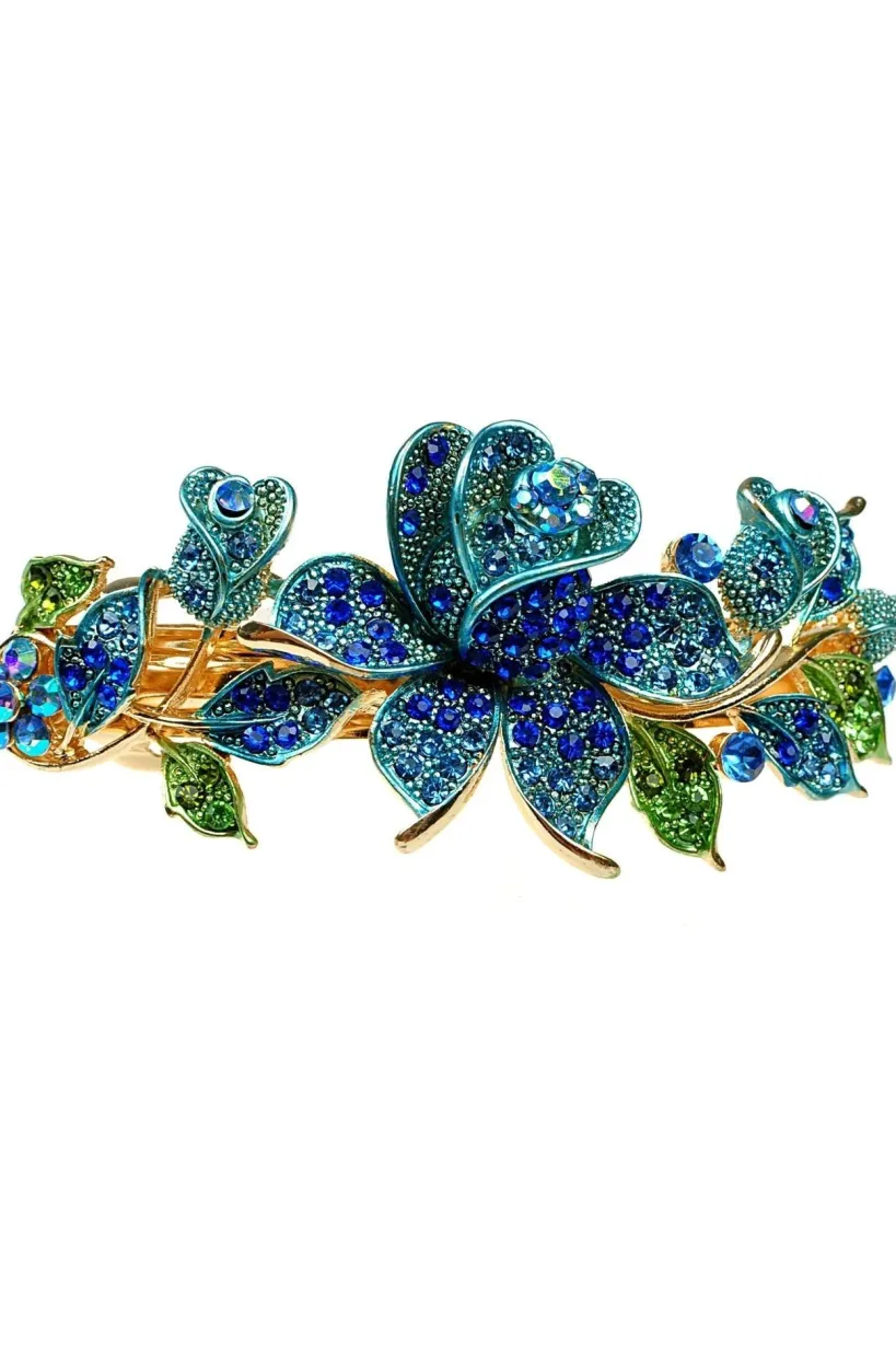 Blue Crystal Hair Clip by QueenMee Accessories