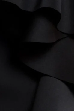 Boobtube Peplum Waterfall Frill Maxi Dress - Black by Goddiva